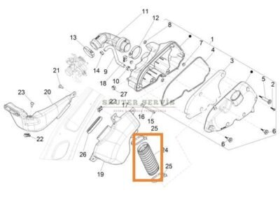Parça: Pri̇mavera S 150 3V Hava Fi̇ltresi̇ Gi̇ri̇ş Hortumu