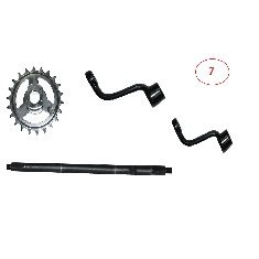 Yuki Lotus E-Bike Pedal mili ve kolu ve ön dişli